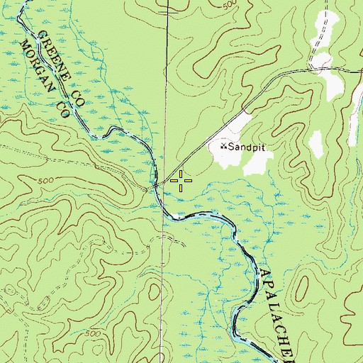 Topographic Map of Trembling Bridge Hunt Camp, GA