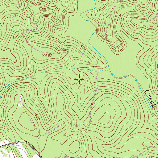 Topographic Map of Grady Creek Hunt Camp, GA