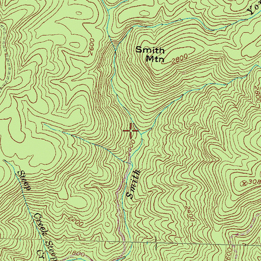 Topographic Map of Anna Ruby Campground, GA