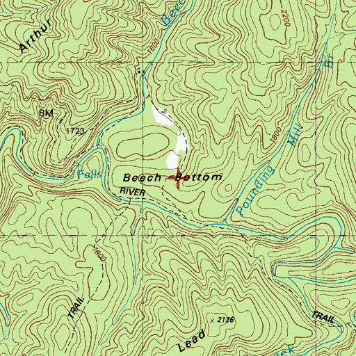 Topographic Map of Jacks River Trail, GA