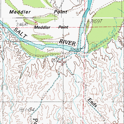 Topographic Map of Poison Springs Wash, AZ