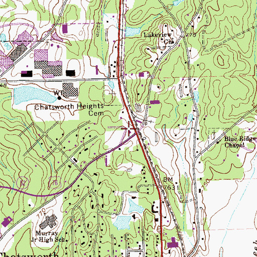 Topographic Map of Cohutta Ranger Station, GA