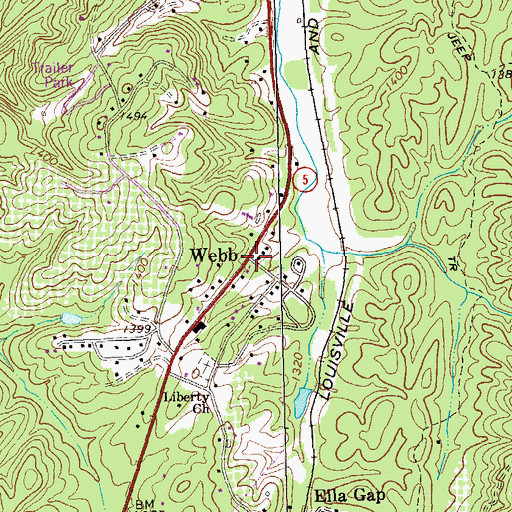 Topographic Map of Webb, GA
