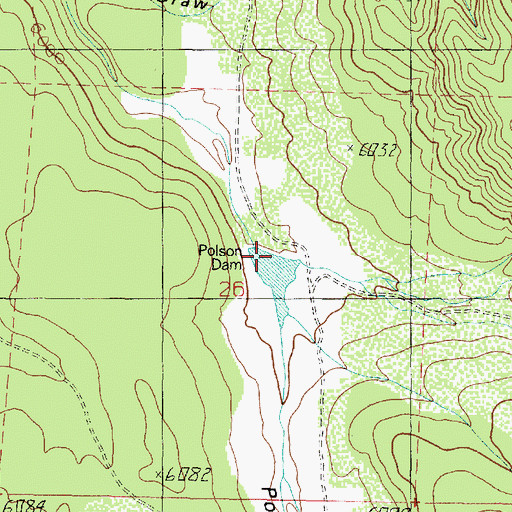 Topographic Map of Polson Dam, AZ