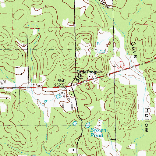 Topographic Map of Little Prospect Church, GA