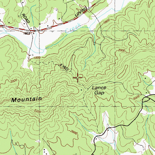 Topographic Map of Lance Gap, GA