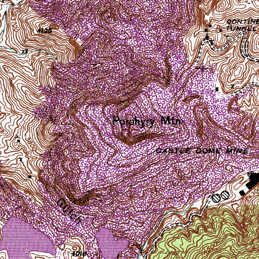Topographic Map of Porphyry Mountain, AZ