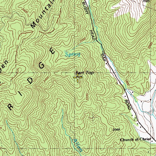 Topographic Map of Bart Top, GA