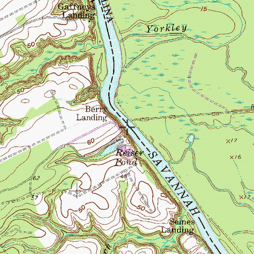 Topographic Map of Berry Landing, GA