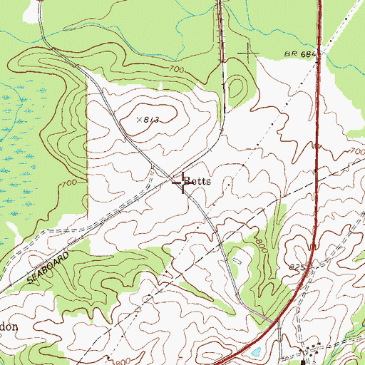 Topographic Map of Betts, GA