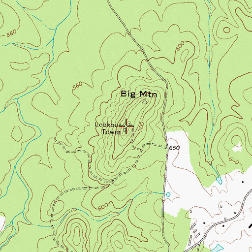 Topographic Map of Big Mountain, GA