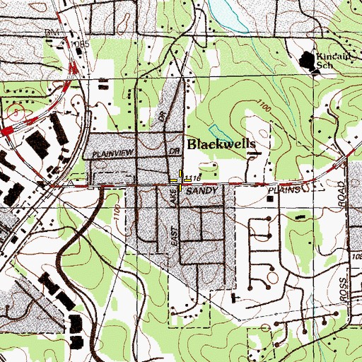Topographic Map of Blackwells, GA