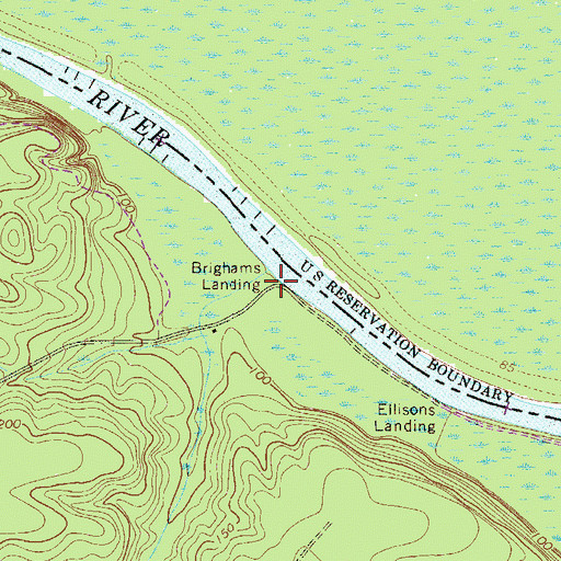 Topographic Map of Brighams Landing, GA