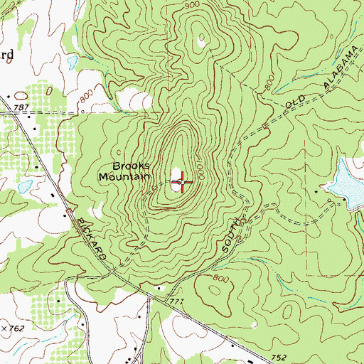 Topographic Map of Brooks Mountain, GA