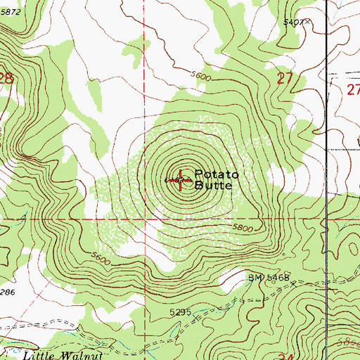Topographic Map of Potato Butte, AZ