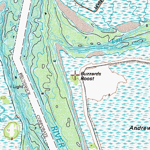 Topographic Map of Buzzards Roost, GA