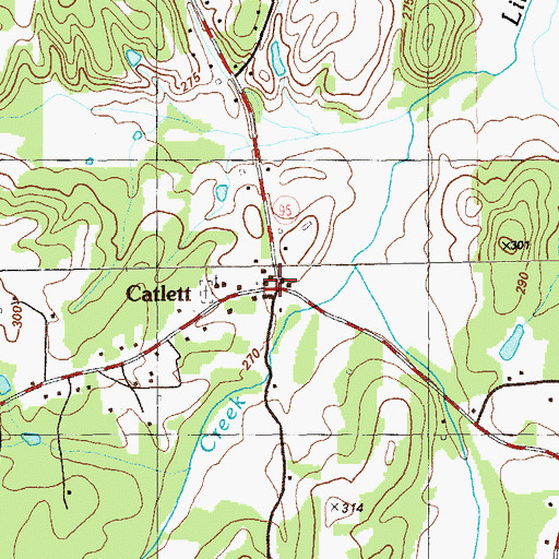 Topographic Map of Catlett, GA