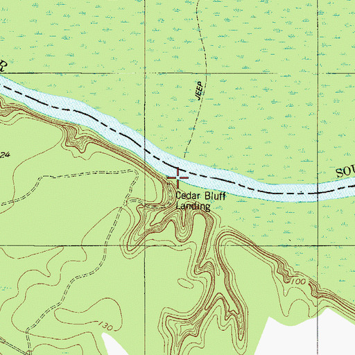 Topographic Map of Cedar Bluff Landing, GA