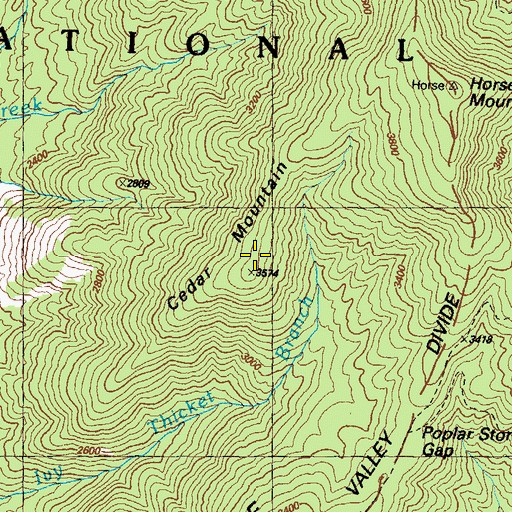 Topographic Map of Cedar Mountain, GA