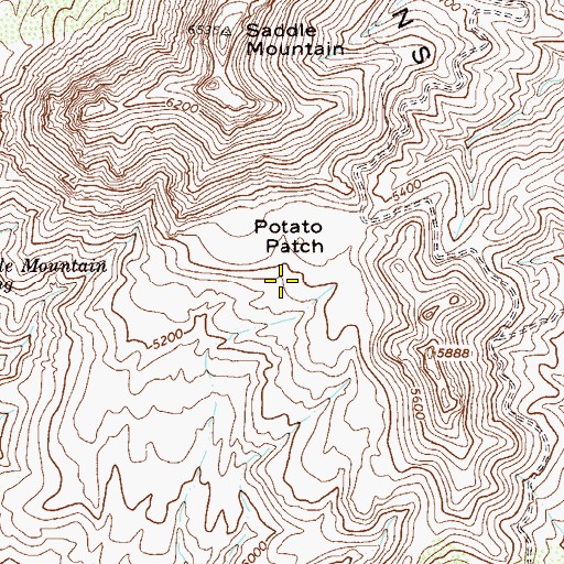 Topographic Map of Potato Patch, AZ
