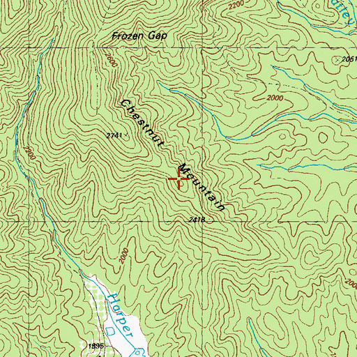 Topographic Map of Chestnut Mountain, GA