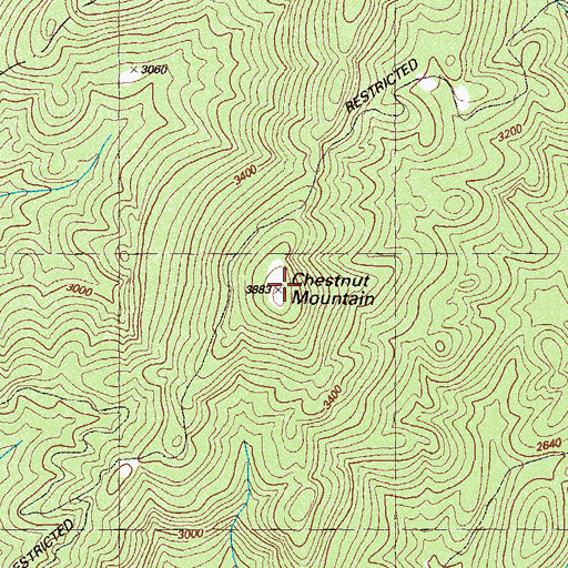 Topographic Map of Chestnut Mountain, GA