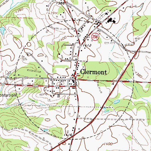 Topographic Map of Clermont, GA