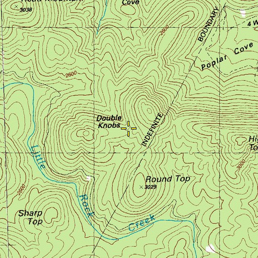 Topographic Map of Double Knobs, GA