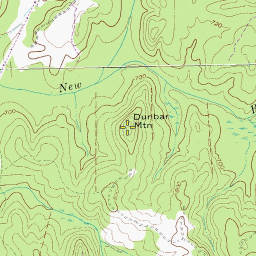 Topographic Map of Dunbar Mountain, GA