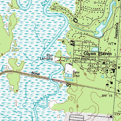 Topographic Map of Ebo Landing, GA