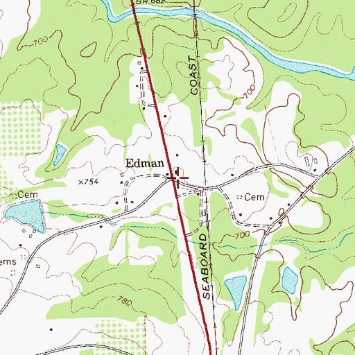 Topographic Map of Edman, GA