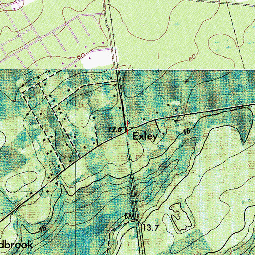 Topographic Map of Exley, GA
