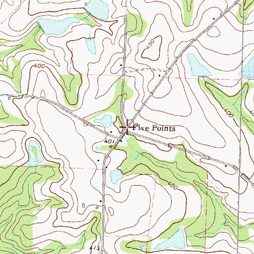 Topographic Map of Five Points, GA