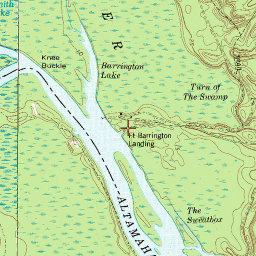 Topographic Map of Fort Barrington Landing, GA