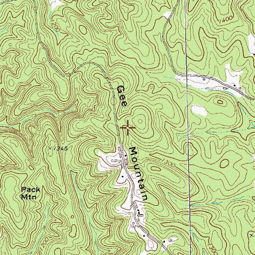 Topographic Map of Gee Mountain, GA