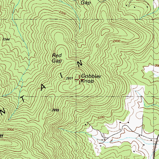 Topographic Map of Gobbler Knob, GA