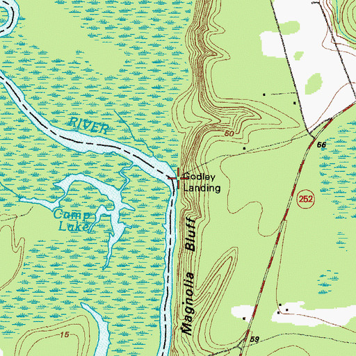 Topographic Map of Godley Landing, GA