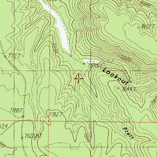 Topographic Map of Pratt Canyon, AZ