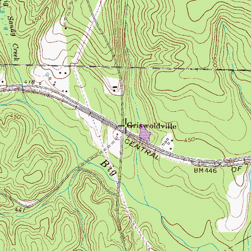 Topographic Map of Griswoldville, GA