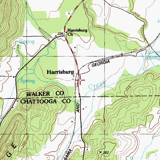Topographic Map of Harrisburg, GA