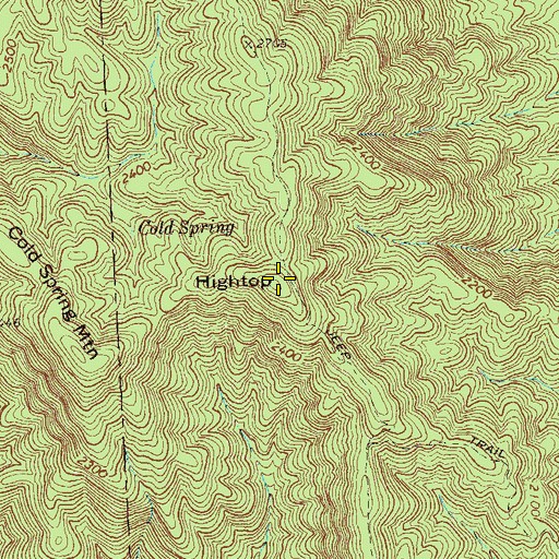 Topographic Map of Hightop, GA