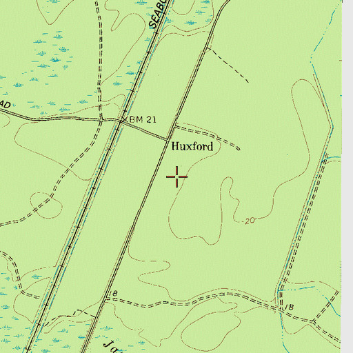 Topographic Map of Huxford, GA