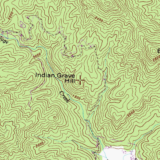 Topographic Map of Indian Grave Hill, GA