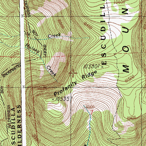 Topographic Map of Profanity Ridge, AZ