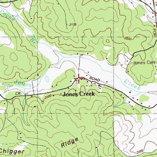 Topographic Map of Jones Creek, GA