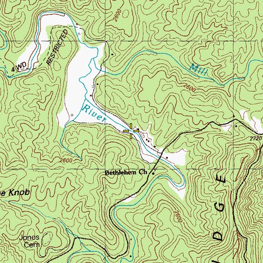 Topographic Map of Jones Mill (historical), GA