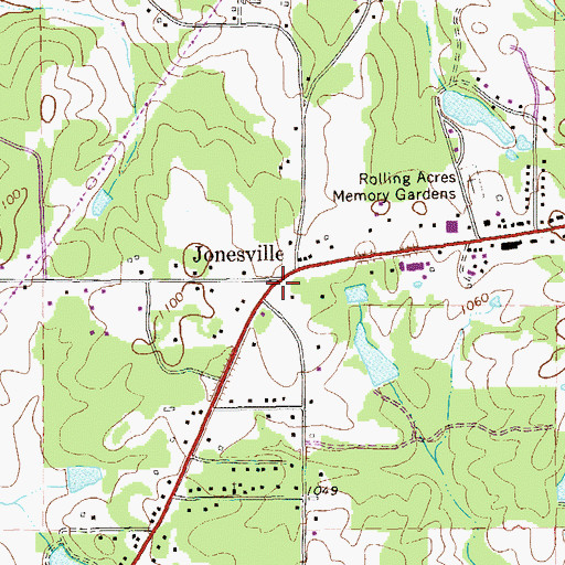 Topographic Map of Jonesville, GA