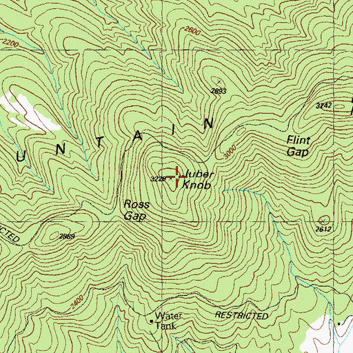 Topographic Map of Juber Knob, GA
