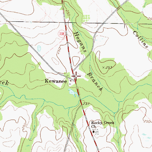 Topographic Map of Kewanee, GA