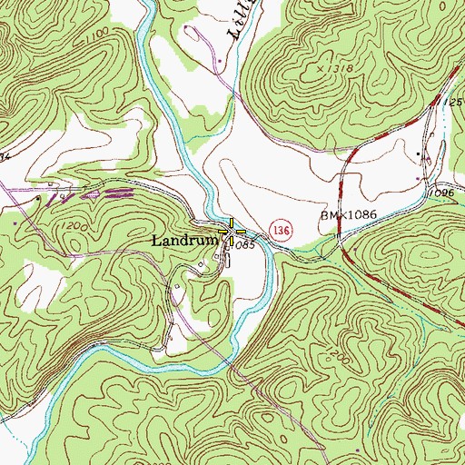Topographic Map of Landrum, GA